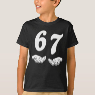 Funny Hand Gesture 67 Meme Gen Alpha 6 7  T-Shirt