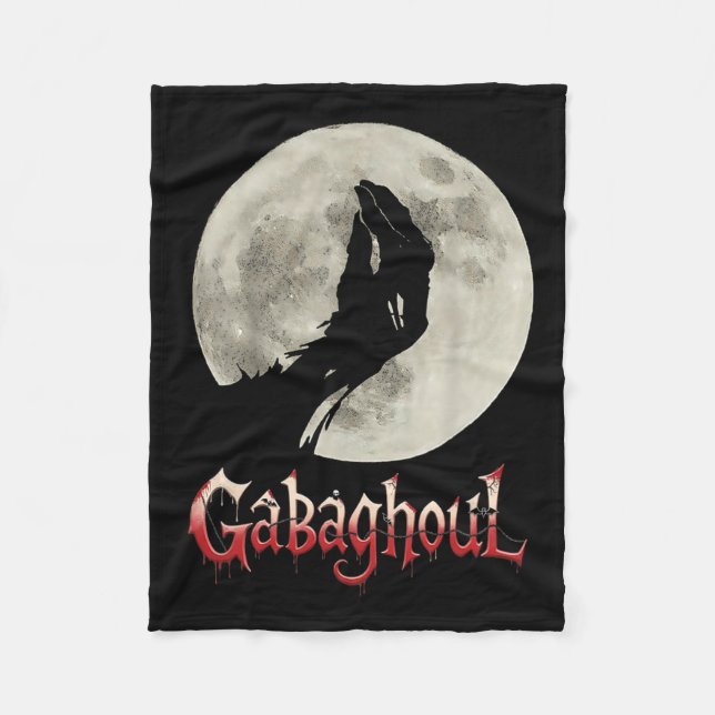 Funny Hand Moon Gabagool Halloween  Fleece Blanket (Front)