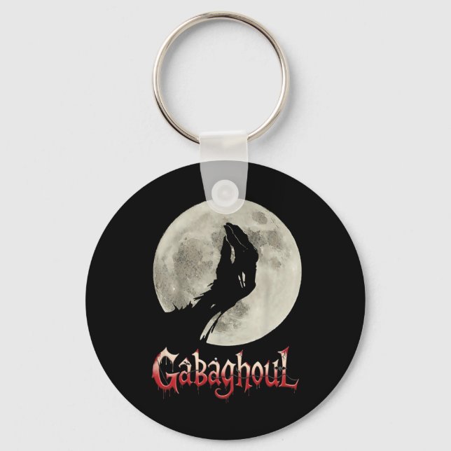 Funny Hand Moon Gabagool Halloween  Keychain (Front)