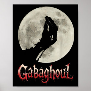 Funny Hand Moon Gabagool Halloween  Poster