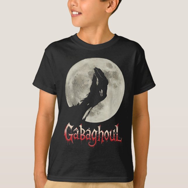Funny Hand Moon Gabagool Halloween  T-Shirt (Front)