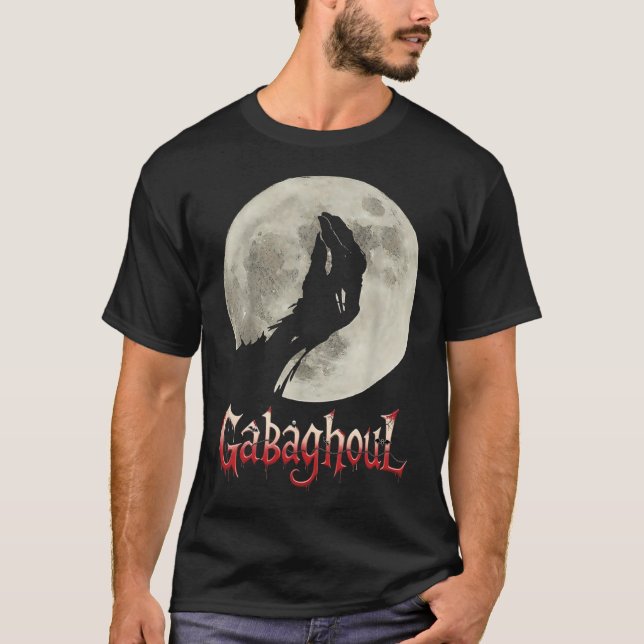 Funny Hand Moon Gabagool Halloween  T-Shirt (Front)