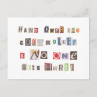 Funny Hand Over the Controller Ransom Note Collage