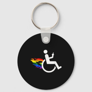 Funny Handicap Disabled Lesbian Amputee Lgbt Gay W Keychain