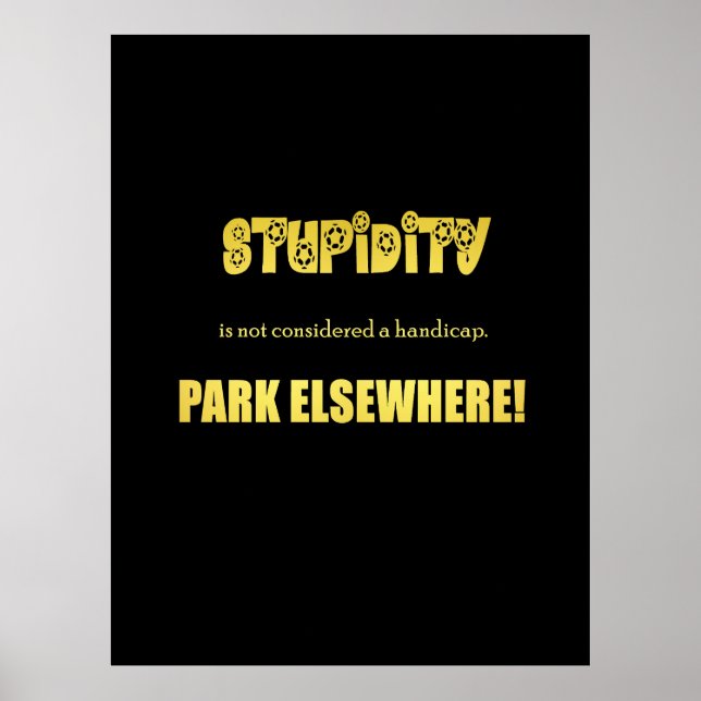 Funny Handicap Parking Joke Poster (Front)