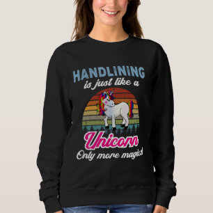 Funny Handlining Fishing Retro Unicorn Vintage Sun Sweatshirt
