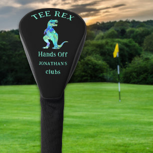 Funny Hands off Tee Rex Golfing Joke Custom Name Golf Head Cover