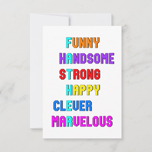 Funny Handsome Strong Daddy Dad Happy Fathers Day Card (Front)