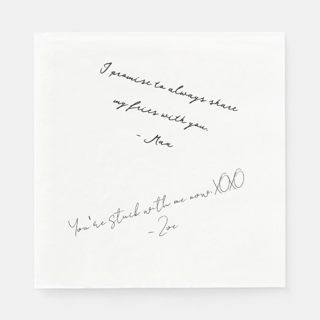 Funny Handwritten Custom Love Note Napkin (Front)