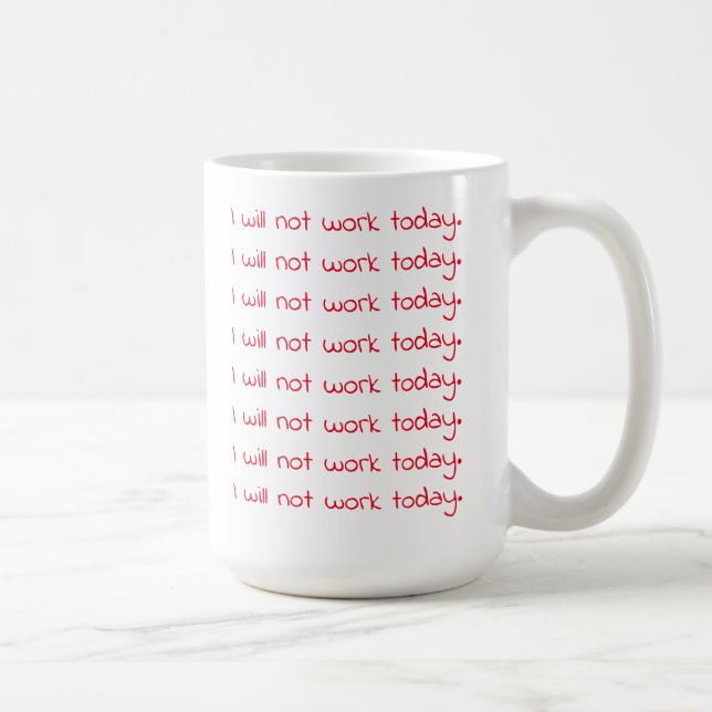 Funny Handwritten Red Text Workaholic Coffee Coffee Mug (Right)
