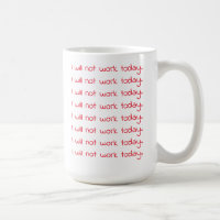 Funny Handwritten Red Text Workaholic Coffee