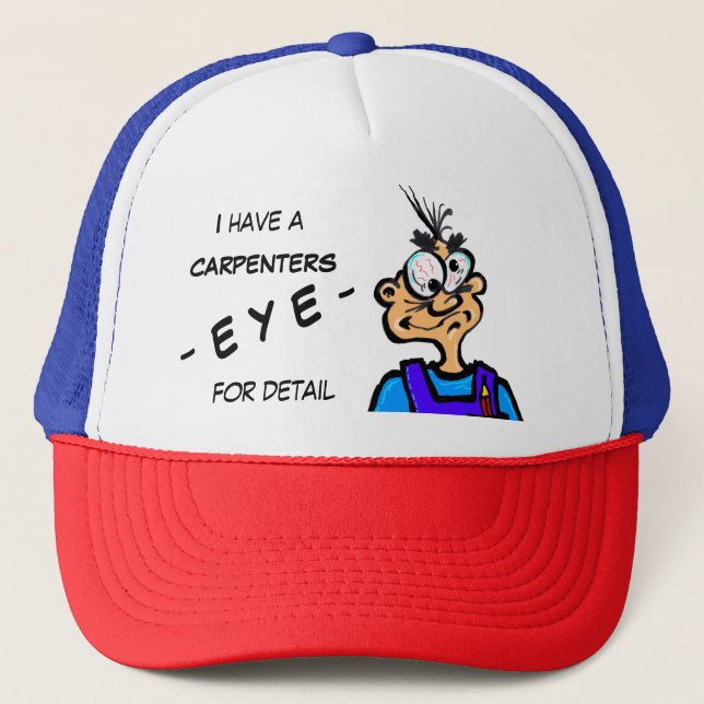 Funny Handyman Cartoon Trucker Hat (Front)