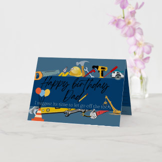 Funny handyman Happy birthday dad greeting card