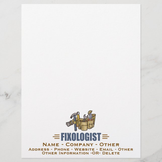 Funny Handyman Humourous FIXOLOGIST (Front)