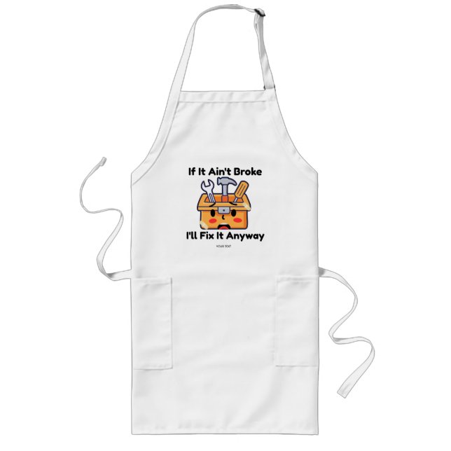 Funny Handyman Tool Box Dad Joke Personalized Long Apron (Front)