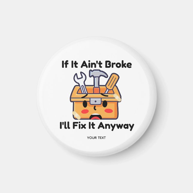 Funny Handyman Tool Box Dad Joke Personalized Magnet (Front)