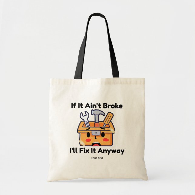 Funny Handyman Tool Box Dad Joke Personalized Tote Bag (Front)