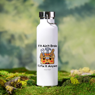 Funny Handyman Tool Box Dad Joke Personalized Water Bottle