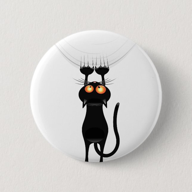 Funny Hang On Cat 2 Inch Round Button (Front)