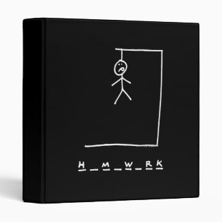 Funny Hangman Game in White Chalk Anti Homework Binder