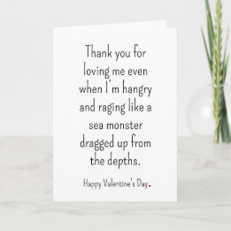 Funny Hangry Valentine's Day Card