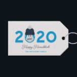 Funny Hanukkah Holiday Custom 2020 Gift Tags<br><div class="desc">Make them smile with this humourous take on a challenging year. These Happy Hanukkah 2020 gift tags feature a masked character with the word "oy!". Name is customizable. Back side has a Star of David pattern. Part of a collection from Parcel Studios.</div>