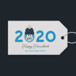 Funny Hanukkah Holiday Custom 2020 Gift Tags<br><div class="desc">Make them smile with this humourous take on a challenging year. These Happy Hanukkah 2020 gift tags feature a masked character with the word "oy!". Name is customizable. Back side has a Star of David pattern. Part of a collection from Parcel Studios.</div>