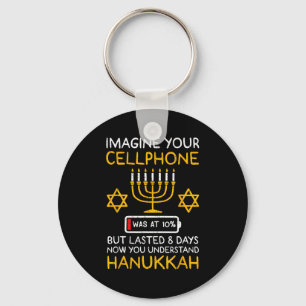 Funny Hanukkah Imagine Your Cellphone Chanukah Jew Keychain