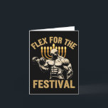Funny Hanukkah Jewish Gym Workout Flex For The Fes Card<br><div class="desc">Funny Hanukkah Jewish Gym Workout Flex For The Festival</div>