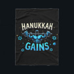 Funny Hanukkah Jewish Gym Workout Hanukkah Gains  Fleece Blanket<br><div class="desc">Funny Hanukkah Jewish Gym Workout Hanukkah Gains</div>