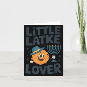Funny Hanukkah Little Latke Jewish Family Kids Mat Card