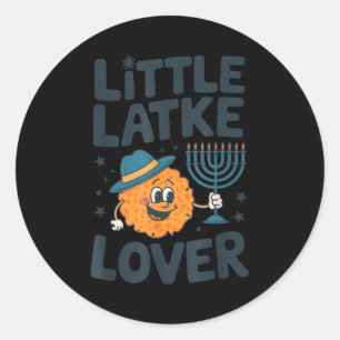 Funny Hanukkah Little Latke Jewish Family Kids Mat Classic Round Sticker