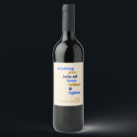 Funny Hanukkah Love Latkes Lights Blue Custom Wine Label<br><div class="desc">Funny Hanukkah Love Latkes Lights Blue Custom Holiday Wine Label</div>