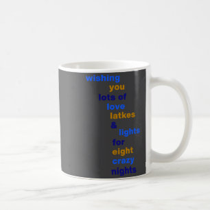 Funny Hanukkah Love Latkes Lights In Blue  Coffee Mug