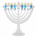 Funny Hanukkah menorah and candles<br><div class="desc">Funny Hanukkah illustration,  Cute candles characters sitting on Hanukkah menorah</div>