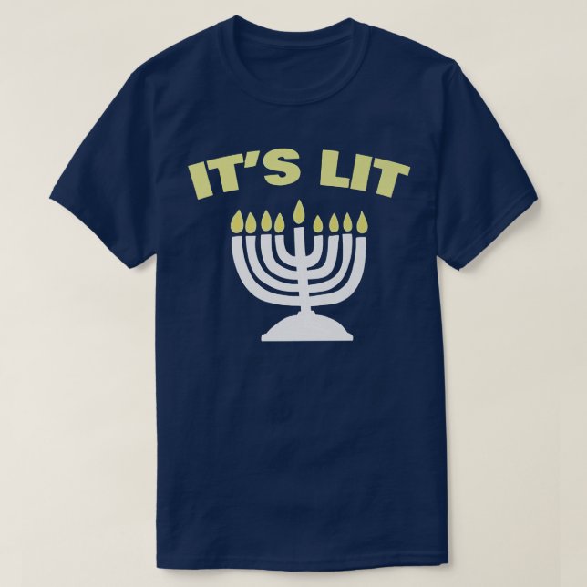 funny Hanukkah Menorah  T-Shirt (Design Front)