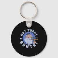 Funny Hanukkah Not Today Santa Menorah Chanukah Je