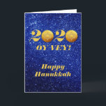 Funny Hanukkah Oy Vey 2020 Gelt Coin glitter Holiday Card<br><div class="desc">This design was created from my one-of-a-kind fluid acrylic painting. It may be personalized by clicking the customize button and changing the name, initials or words. You may also change the text colour and style or delete the text for an image only design. Contact me at colorflowcreations@gmail.com if you with...</div>
