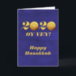 Funny Hanukkah Oy Vey 2020 Gelt Coin Holiday Card<br><div class="desc">This design was created from my one-of-a-kind fluid acrylic painting. It may be personalized by clicking the customize button and changing the name, initials or words. You may also change the text colour and style or delete the text for an image only design. Contact me at colorflowcreations@gmail.com if you with...</div>