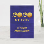 Funny Hanukkah Oy Vey 2020 Gelt Coin Holiday Card<br><div class="desc">This design was created from my one-of-a-kind fluid acrylic painting. It may be personalized by clicking the customize button and changing the name, initials or words. You may also change the text colour and style or delete the text for an image only design. Contact me at colorflowcreations@gmail.com if you with...</div>