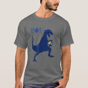 Funny Hanukkah Shirt Dinosaur Dreidel Dino Menorah