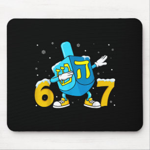 Funny Hanukkah Six Seven Chanukah Dreidel Dabbing Mouse Pad
