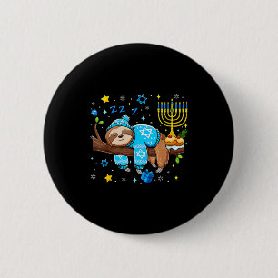 Funny Hanukkah Sloth Jewish Chanukah Sleeng Hanukk 2 Inch Round Button