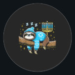 Funny Hanukkah Sloth Jewish Chanukah Sleeng Hanukk Classic Round Sticker<br><div class="desc">Funny Hanukkah Sloth Jewish Chanukah Sleeng Hanukkah Pjs</div>
