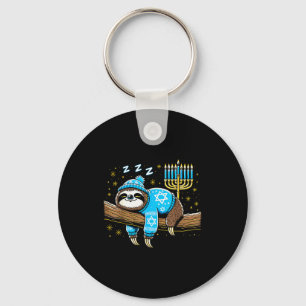 Funny Hanukkah Sloth Jewish Chanukah Sleeng Hanukk Keychain