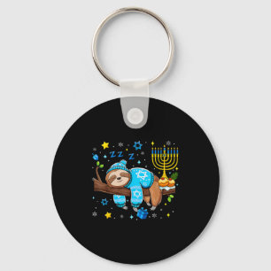 Funny Hanukkah Sloth Jewish Chanukah Sleeng Hanukk Keychain
