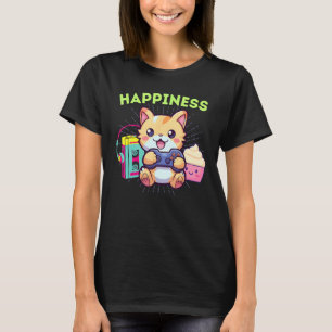 Funny Happiness Gamer Cat Cupcakes & The 80s T-Shirt