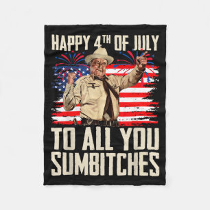 Funny Happy 4th Of July To All You Crazy Friends Fleece Blanket