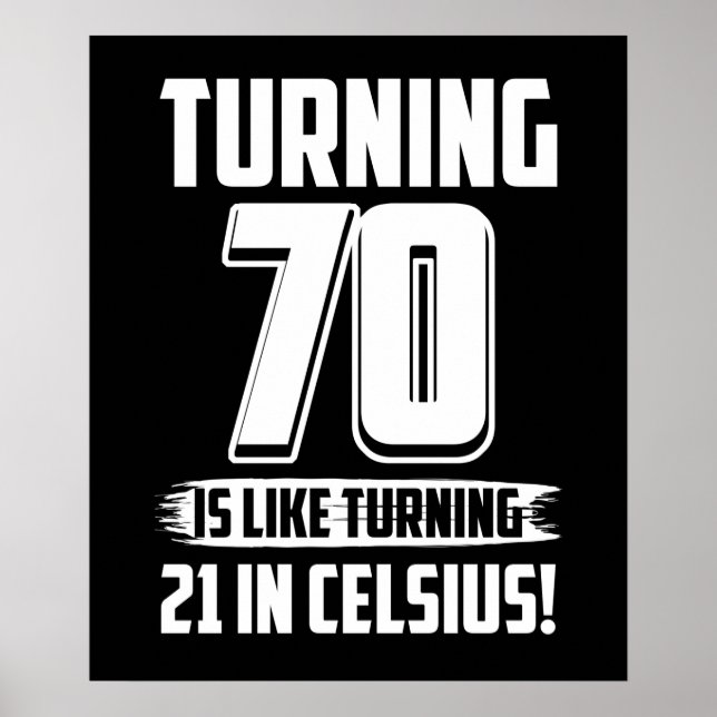 Funny Happy 70th Birthday Poster (Front)