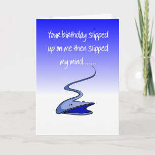 funny happy belated birthday wish card